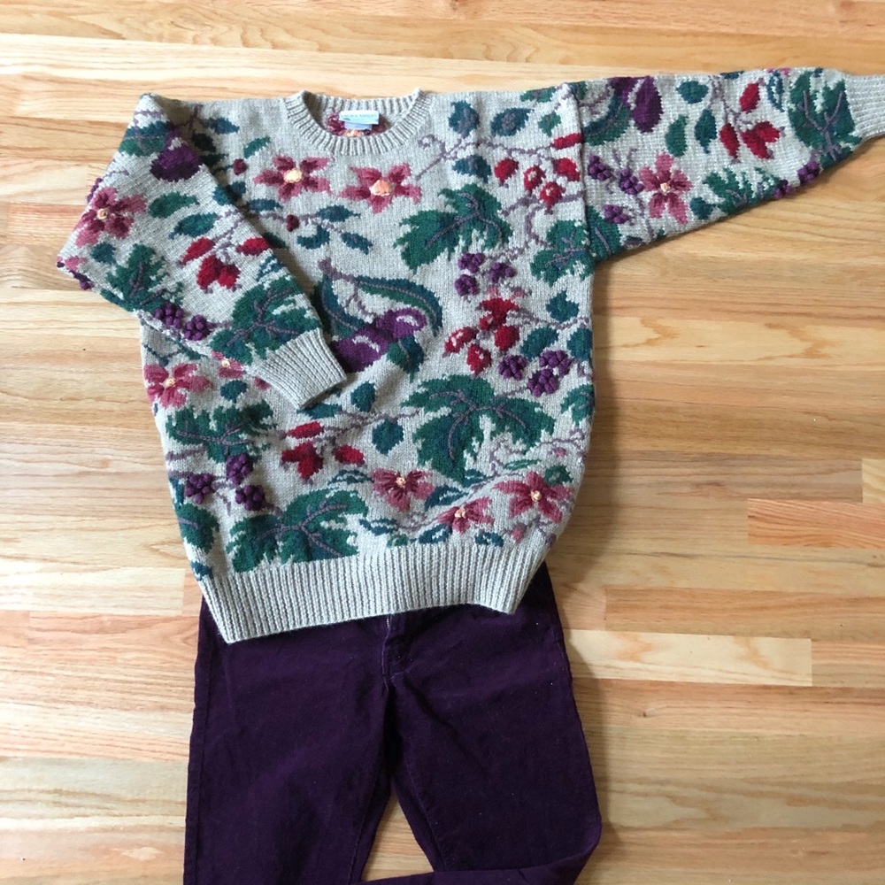 SWEATER by Laura Ashley Vintage Wool Knit Crewneck